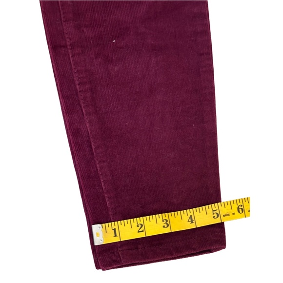 Banana Republic Skinny Corduroy Pants Burgundy Sz 2 (Fits 4) Fall Chic Preppy - Picture 9 of 11